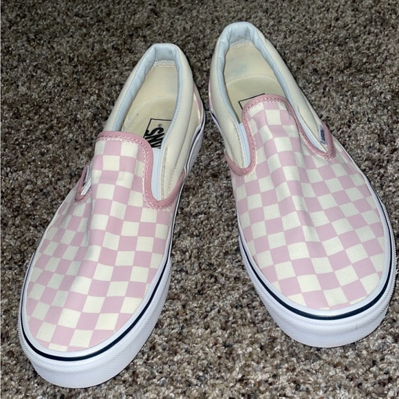Vans Checkered Slip-Ons Pink/Cream Mens Size 9.5 - Picture 5 of 8
